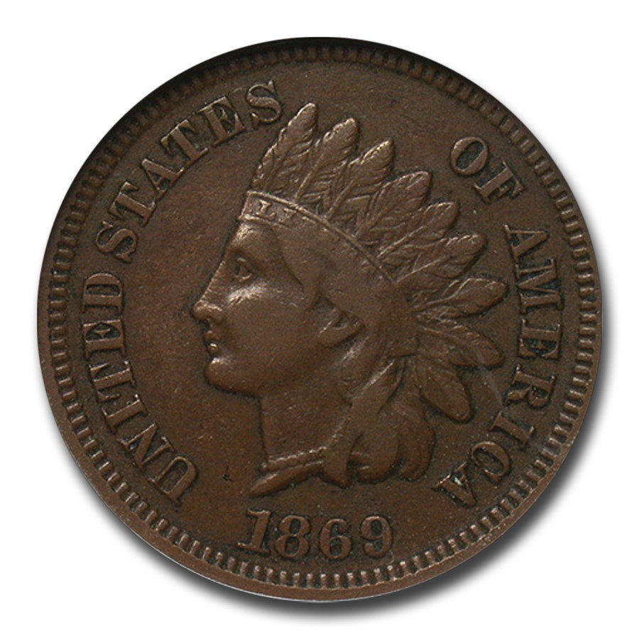 1869 Indian Head Cent VF-25 NGC