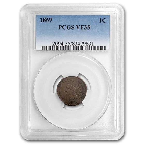 1869 Indian Head Cent VF-35 PCGS (Brown) 1869 Indian Head Cent VF-35 PCGS (Brown)