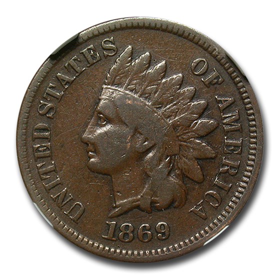 1869 Indian Head Cent VG-10 NGC