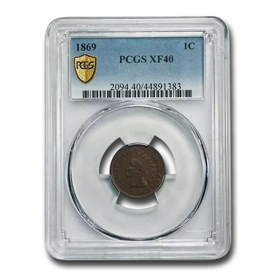 1869 Indian Head Cent XF-40 PCGS 1869 Indian Head Cent XF-40 PCGS