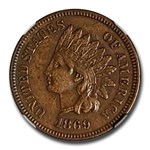 1869 Indian Head Cent XF-45 NGC (Brown)