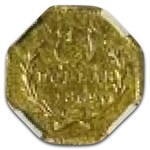 1869 Liberty Octagonal 25 Cent Gold MS-62 NGC (BG-751)