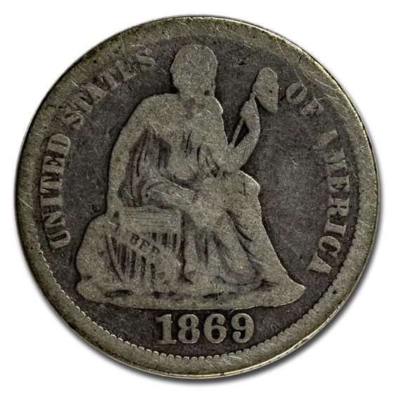 1869 Liberty Seated Dime Good 1869 Liberty Seated Dime Good