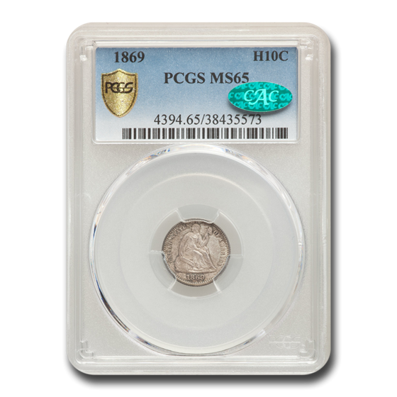1869 Liberty Seated Half Dime MS-65 PCGS CAC 1869 Liberty Seated Half Dime MS-65 PCGS CAC