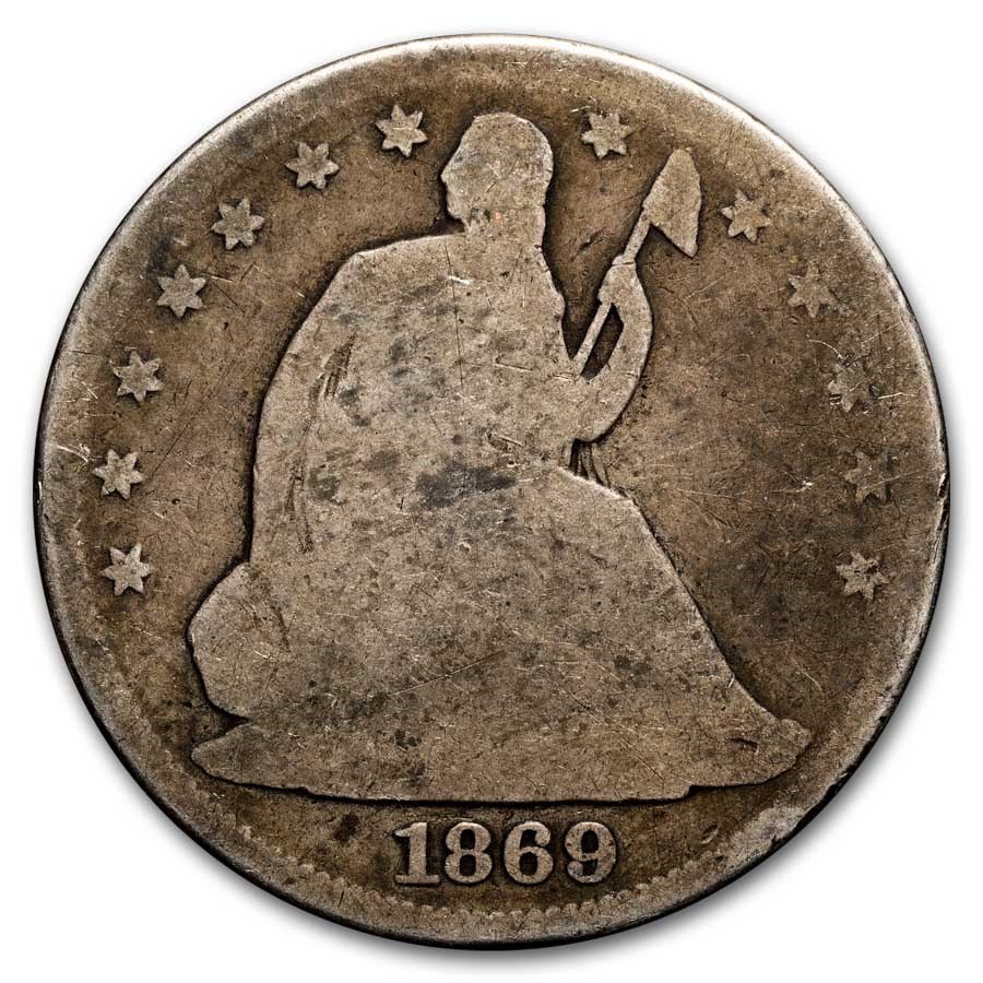 1869 Liberty Seated Half Dollar Good