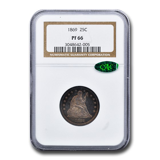 1869 Liberty Seated Quarter PF-66 NGC 1869 Liberty Seated Quarter PF-66 NGC