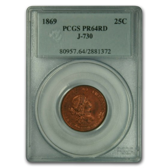 1869 Quarter Pattern PR-64 PCGS (Red, J-730) 1869 Quarter Pattern PR-64 PCGS (Red, J-730)