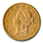 1869-S $20 Liberty Gold Double Eagle AU-53 PCGS