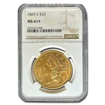 1869-S $20 Liberty Gold Double Eagle MS-61+ NGC