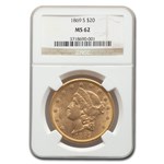 1869-S $20 Liberty Gold Double Eagle MS-62 NGC