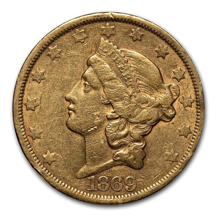 1869-S $20 Liberty Gold Double Eagle XF