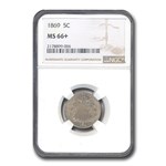 1869 Shield Nickel MS-66+ NGC