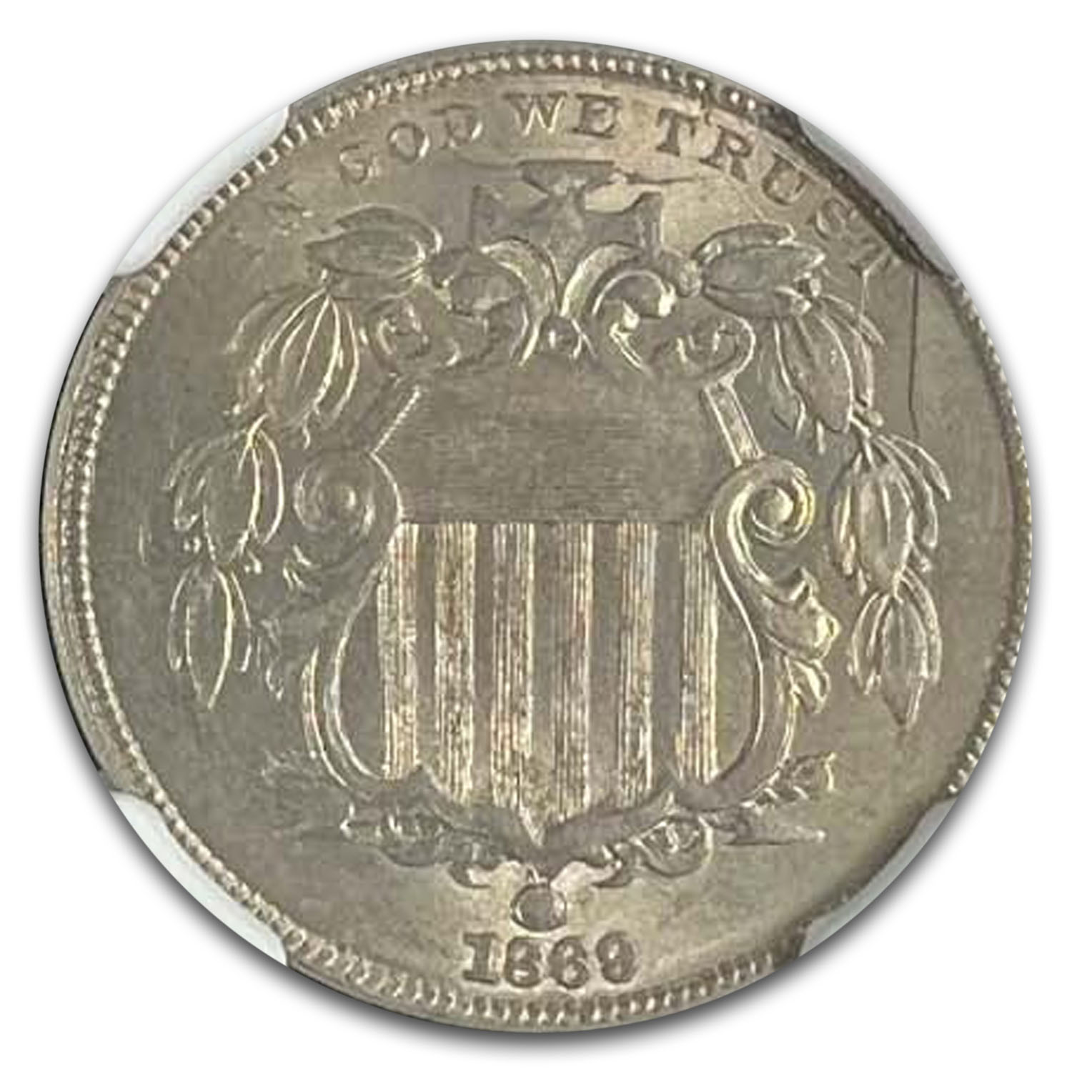 1869 Shield Nickel MS-66 NGC