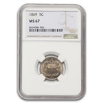 1869 Shield Nickel MS-67 NGC