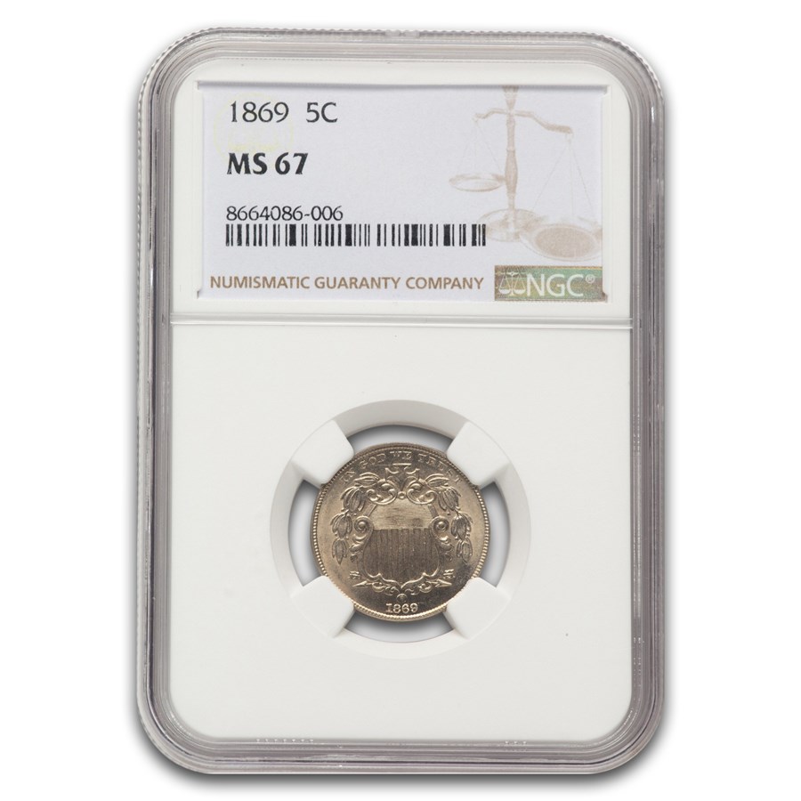 1869 Shield Nickel MS-67 NGC