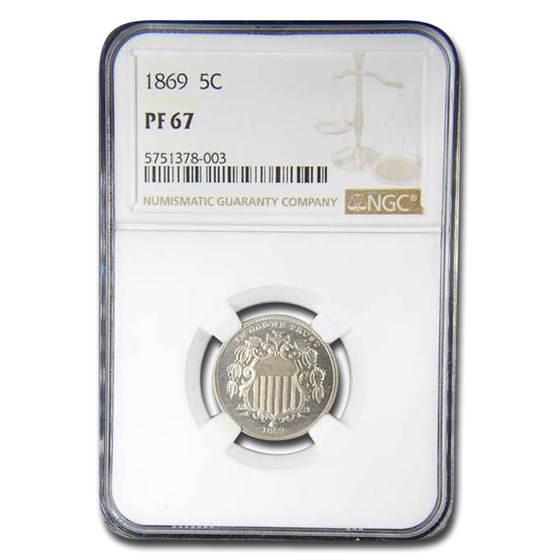 1869 Shield Nickel PF-67 NGC 1869 Shield Nickel PF-67 NGC
