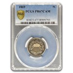 1869 Shield Nickel PR-67 Cameo PCGS