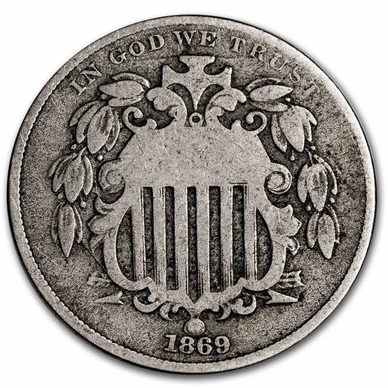 1869 Shield Nickel VG 1869 Shield Nickel VG