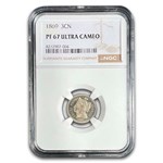 1869 Three Cent Nickel PF-67 UCAM NGC