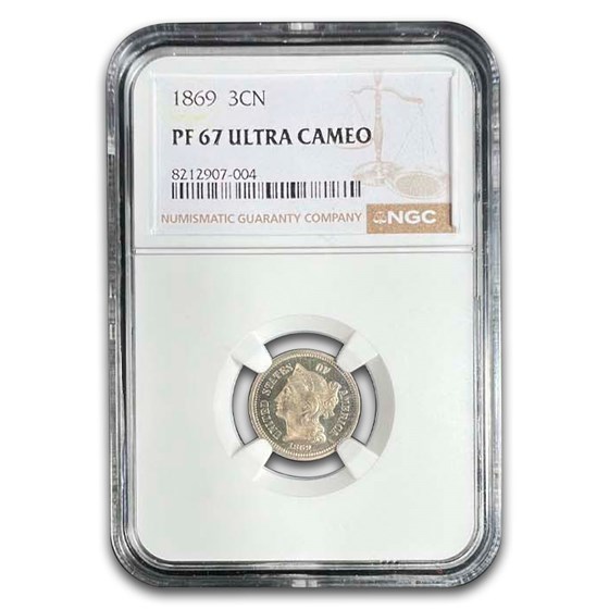 1869 Three Cent Nickel PF-67 UCAM NGC