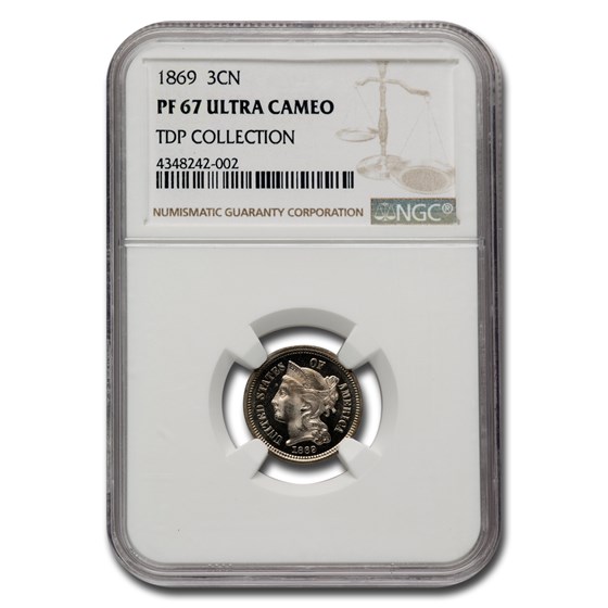 1869 Three Cent Nickel PF-67 UCAM NGC 1869 Three Cent Nickel PF-67 UCAM NGC
