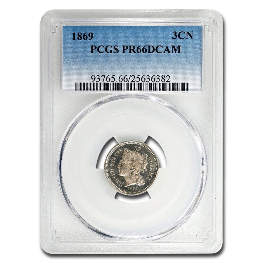 1869 Three Cent Nickel PR-66 DCAM PCGS