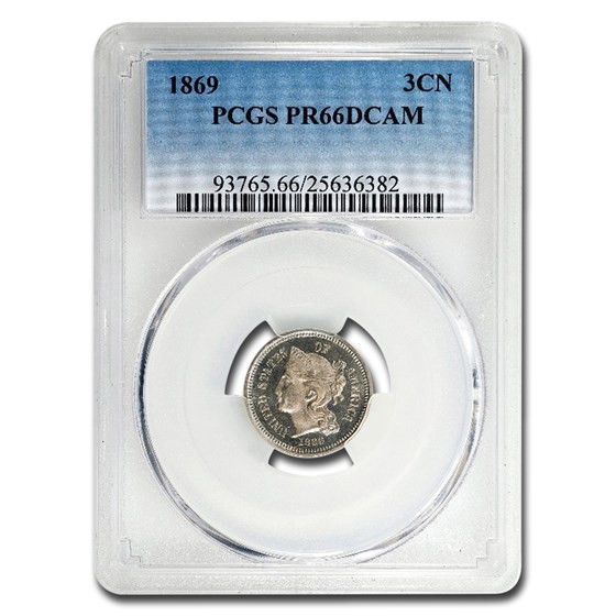 1869 Three Cent Nickel PR-66 DCAM PCGS 1869 Three Cent Nickel PR-66 DCAM PCGS