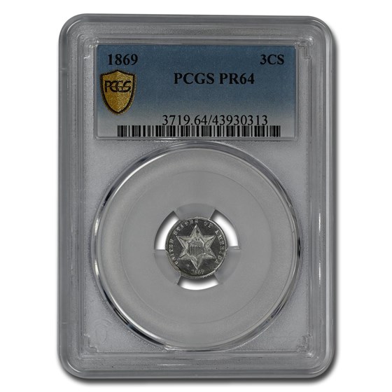 1869 Three Cent Silver PR-64 PCGS