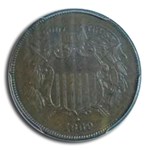 1869 Two Cent Piece AU-55 PCGS (Brown)