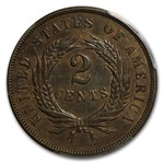 1869 Two Cent Piece AU-58 PCGS