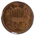 1869 Two Cent Piece PF-65 NGC (Red/Brown)