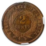 1869 Two Cent Piece PF-65 NGC (Red/Brown)