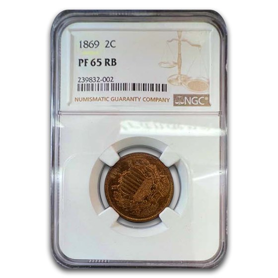 1869 Two Cent Piece PF-65 NGC (Red/Brown) 1869 Two Cent Piece PF-65 NGC (Red/Brown)