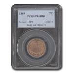 1869 Two Cent Piece PR-64 PCGS (Red)