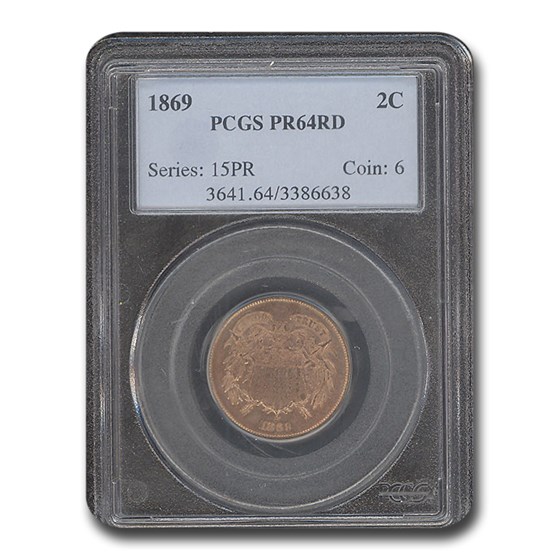 1869 Two Cent Piece PR-64 PCGS (Red) 1869 Two Cent Piece PR-64 PCGS (Red)