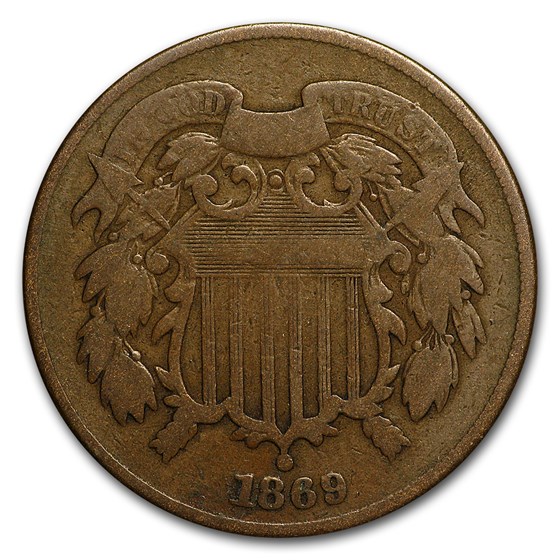 1869 Two Cent Piece VG 1869 Two Cent Piece VG