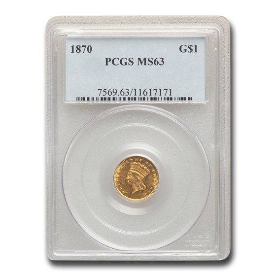 1870 $1 Indian Head Gold MS-63 PCGS 1870 $1 Indian Head Gold MS-63 PCGS