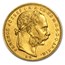 1870-1892 Hungary Gold 8 Forint/20 Franc Avg Circ