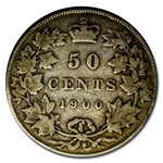 1870-1901 Canada Silver 50 Cents Victoria Avg Circ (.925 fine)