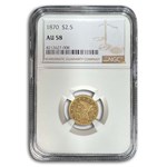 1870 $2.50 Liberty Gold Quarter Eagle AU-58 NGC