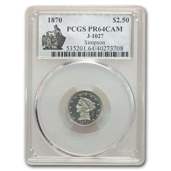 1870 $2.50 Pattern PR-64 Cameo PCGS (J-1027)