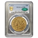 1870 $20 Liberty Gold Double Eagle AU-58+ PCGS CAC