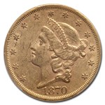 1870 $20 Liberty Gold Double Eagle AU-58 PCGS