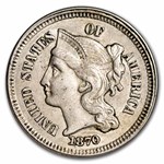 1870 3 Cent Nickel BU