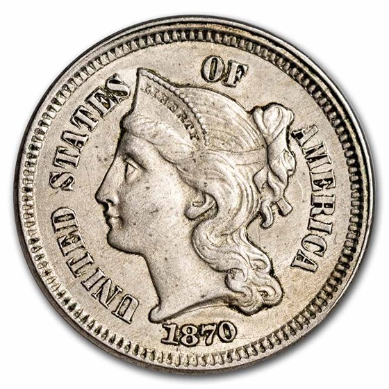 1870 3 Cent Nickel BU 1870 3 Cent Nickel BU