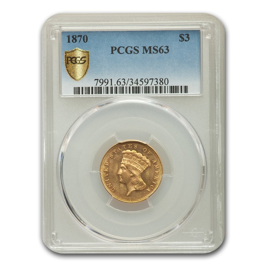 Buy 1870 $3 Gold Princess MS-63 PCGS | APMEX