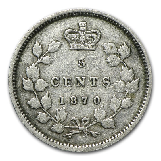 Buy 1870 Canada 5 Cents Silver VF (Wire Rim) APMEX