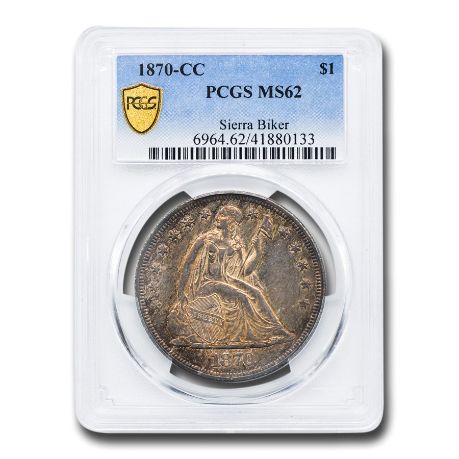 1870-CC Liberty Seated Dollar MS-62 PCGS