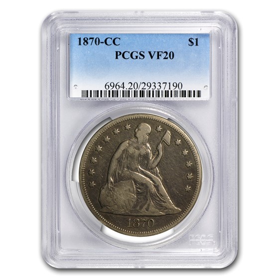 1870-CC Liberty Seated Dollar VF-20 PCGS 1870-CC Liberty Seated Dollar VF-20 PCGS
