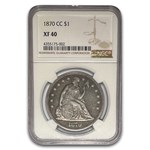 1870-CC Liberty Seated Dollar XF-40 NGC